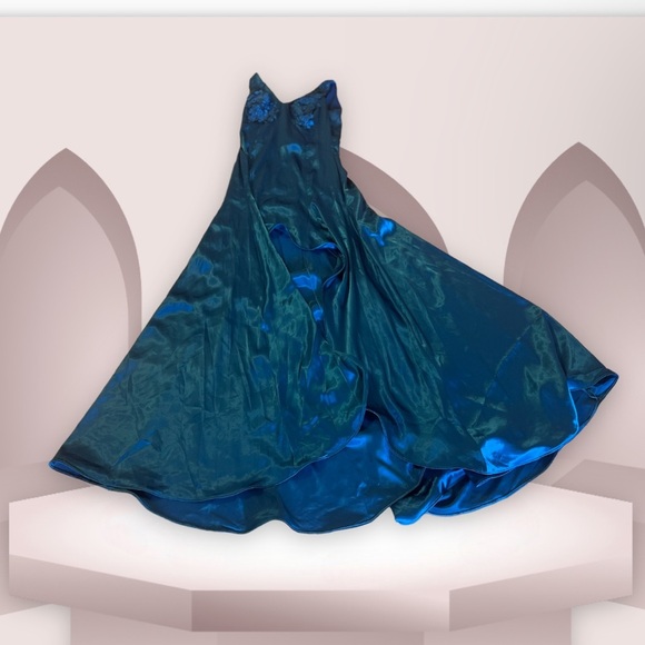 CESAR ROSARIO Ladies Blue Formal Dress Ball Gown Asimétrico Wedding Party . PROM - Picture 2 of 16